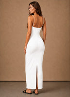 Women's Textured Sleeveless Maxi Dress | Delyth_5