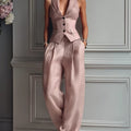 Women's Tailored Vest and Wide Leg Pant Set | Mereworth_1