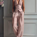 Women's Tailored Vest and Wide Leg Pant Set | Mereworth_1
