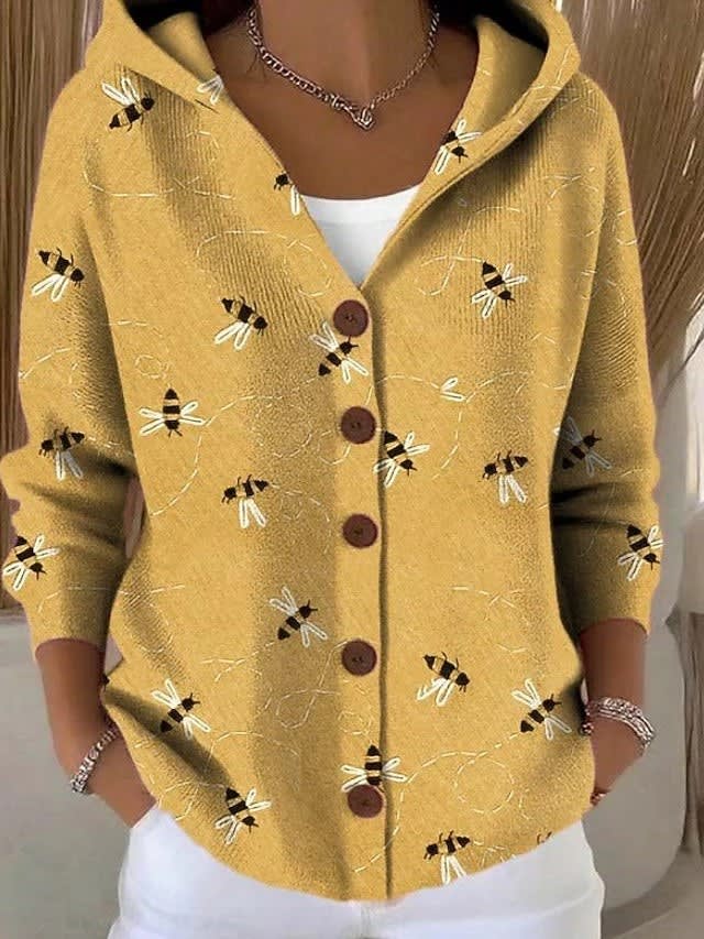 Women's Printed Hooded Cardigan | Marcella_2