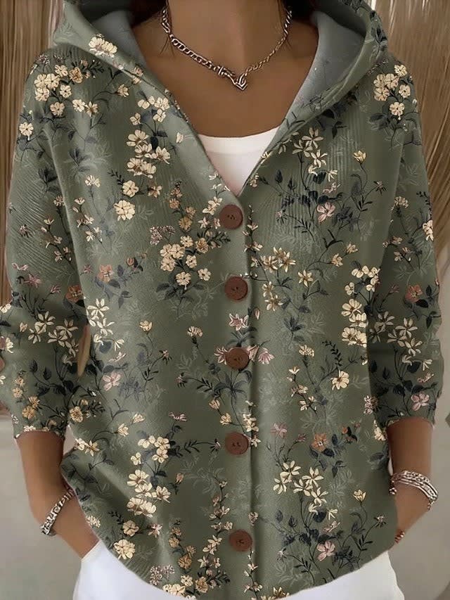 Women's Printed Hooded Cardigan | Marcella_4