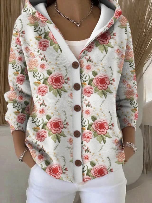 Women's Printed Hooded Cardigan | Marcella_5