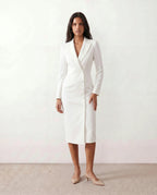 Women's Button Front Blazer Midi Dress | Odette_1