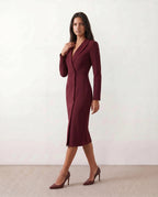 Women's Button Front Blazer Midi Dress | Odette_10