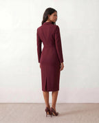 Women's Button Front Blazer Midi Dress | Odette_11