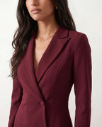 Women's Button Front Blazer Midi Dress | Odette_12