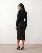 Women's Button Front Blazer Midi Dress | Odette_7