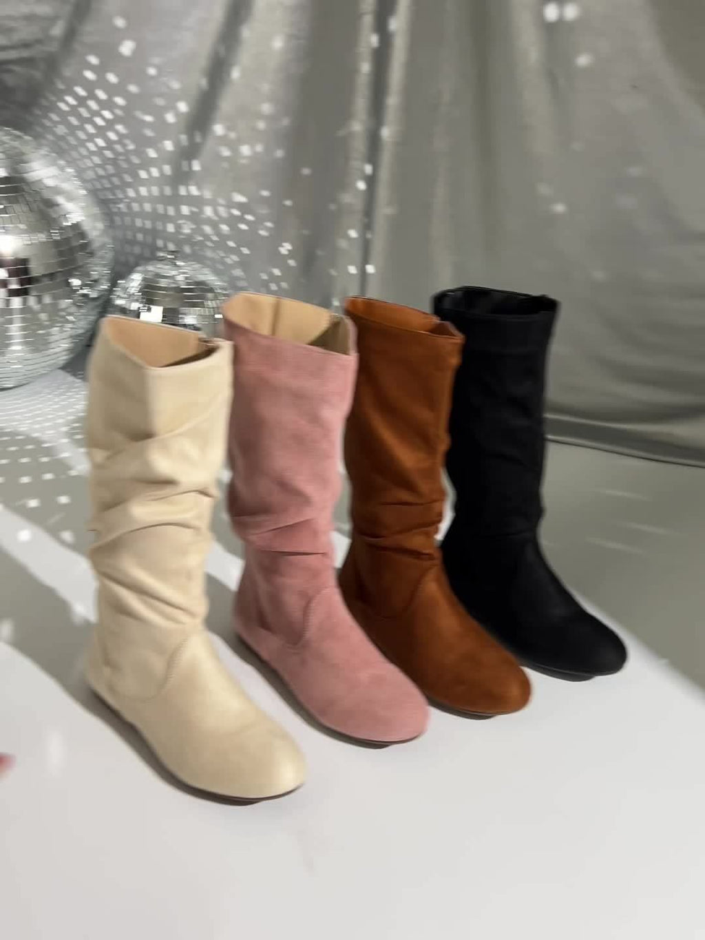 Women's Slouch Flat Mid Calf Boots | Adaline_14