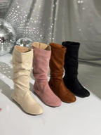 Women's Slouch Flat Mid Calf Boots | Adaline_14