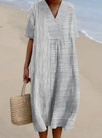 Women's Relaxed Fit Printed Midi Dress | Genevra_2