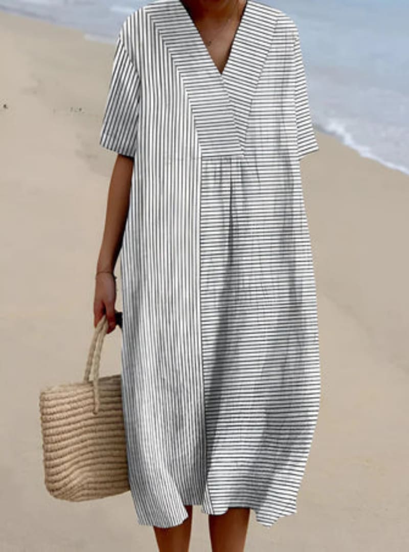 Women's Relaxed Fit Printed Midi Dress | Genevra_2