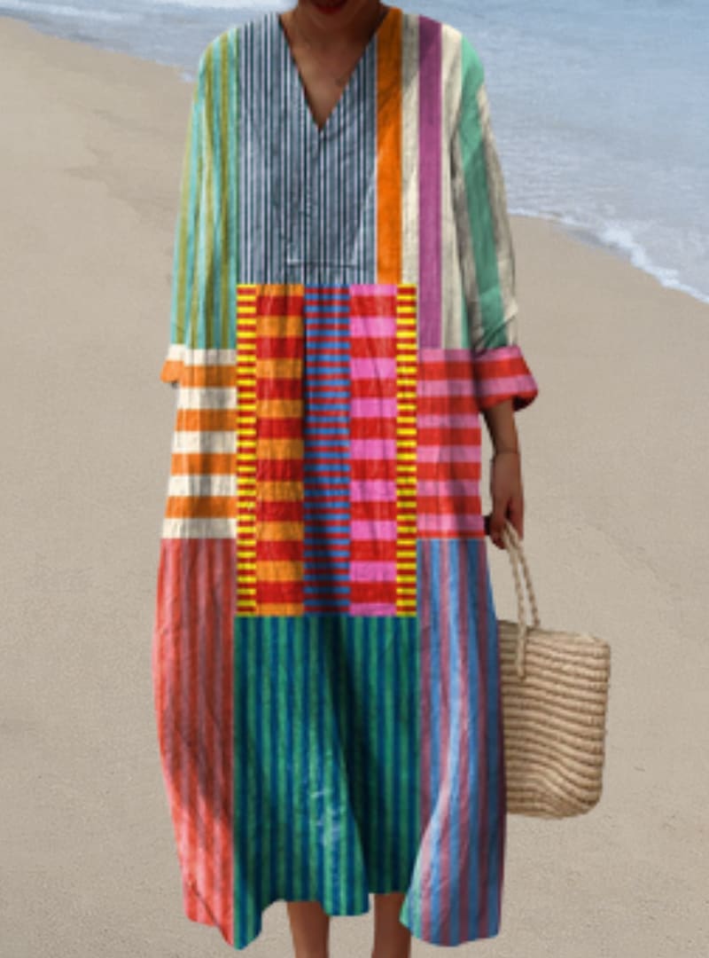 Women's Relaxed Fit Printed Midi Dress | Genevra_4
