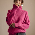 Women's Geometric Knit Turtleneck Sweater | Winstanley_1