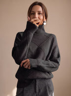 Women's Geometric Knit Turtleneck Sweater | Winstanley_10