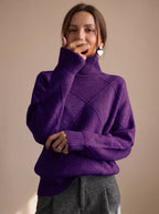 Women's Geometric Knit Turtleneck Sweater | Winstanley_13