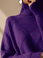 Women's Geometric Knit Turtleneck Sweater | Winstanley_15