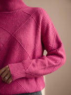 Women's Geometric Knit Turtleneck Sweater | Winstanley_2
