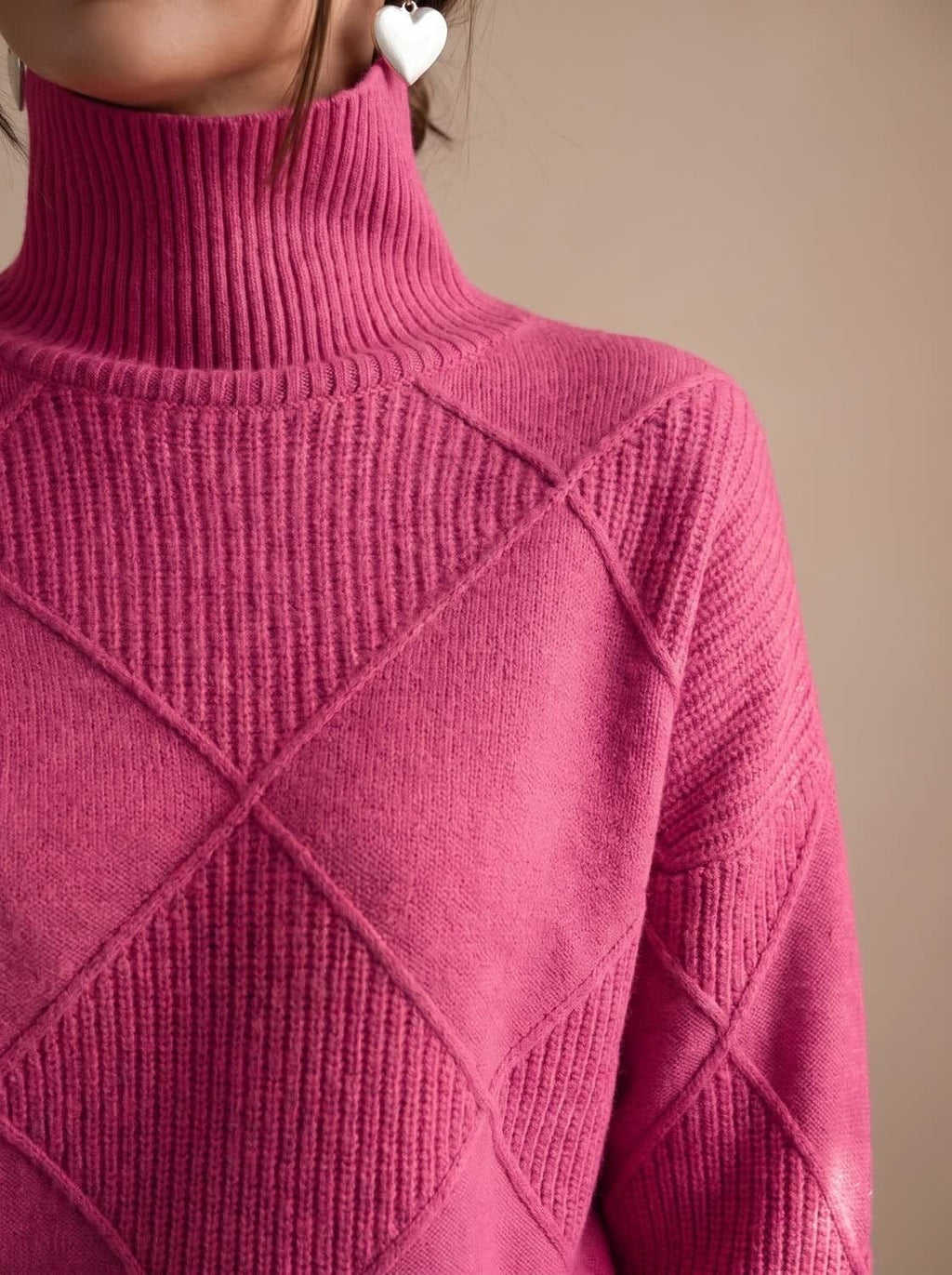 Women's Geometric Knit Turtleneck Sweater | Winstanley_3