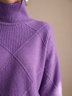Women's Geometric Knit Turtleneck Sweater | Winstanley_5