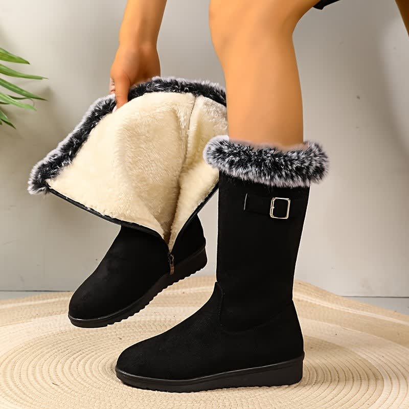 Women's Fur Trim Plush Lined Winter Boots | Lavinia_1