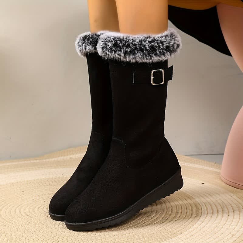 Women's Fur Trim Plush Lined Winter Boots | Lavinia_2