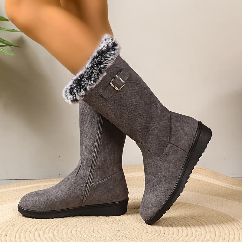 Women's Fur Trim Plush Lined Winter Boots | Lavinia_3
