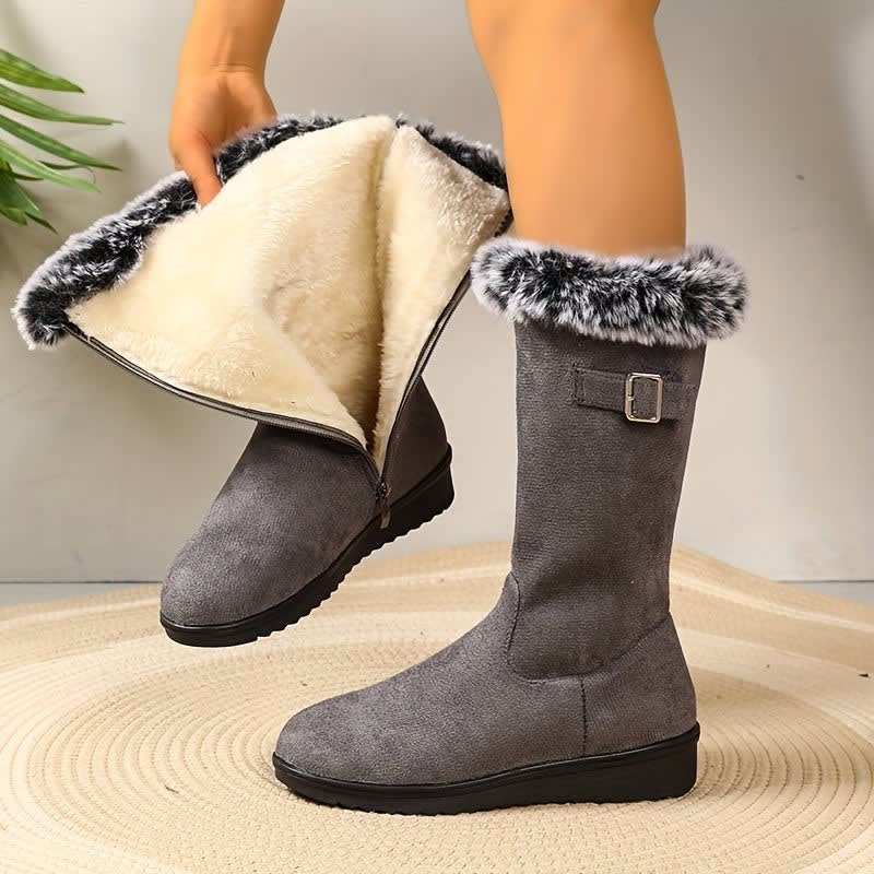 Women's Fur Trim Plush Lined Winter Boots | Lavinia_4