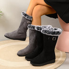 Women's Fur Trim Plush Lined Winter Boots | Lavinia_5