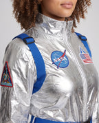 Women's Belted Metallic Astronaut Costume Jumpsuit | Whitmore_2