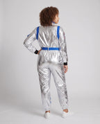 Women's Belted Metallic Astronaut Costume Jumpsuit | Whitmore_3