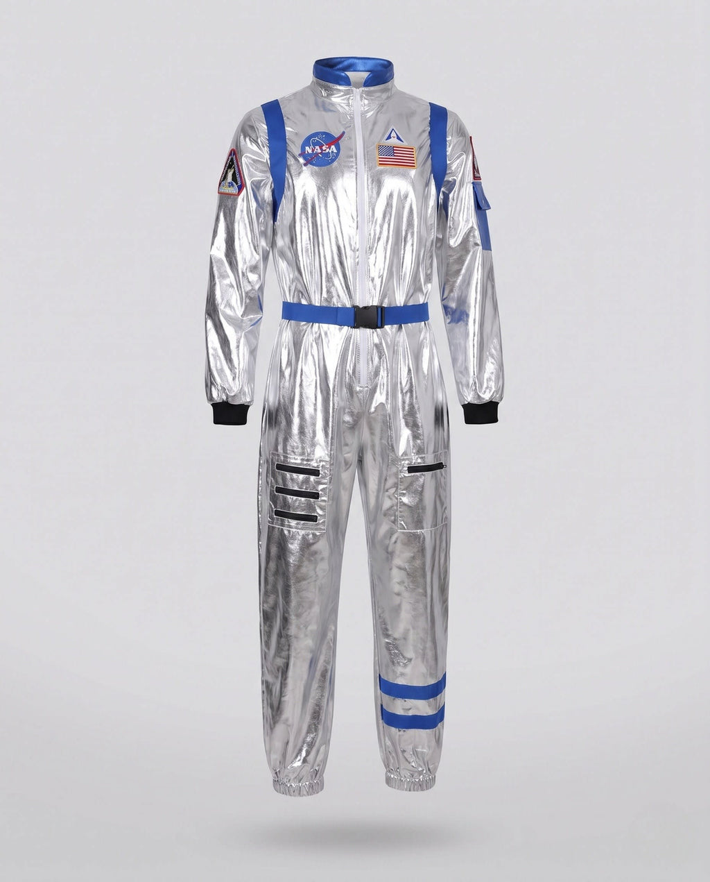 Women's Belted Metallic Astronaut Costume Jumpsuit | Whitmore_4