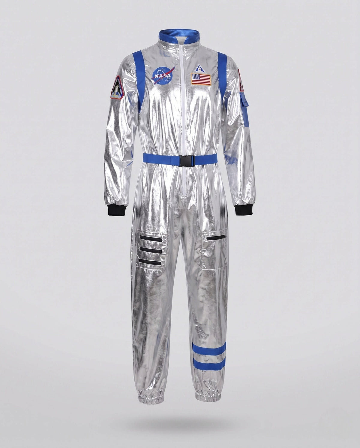 Women's Belted Metallic Astronaut Costume Jumpsuit | Whitmore_4