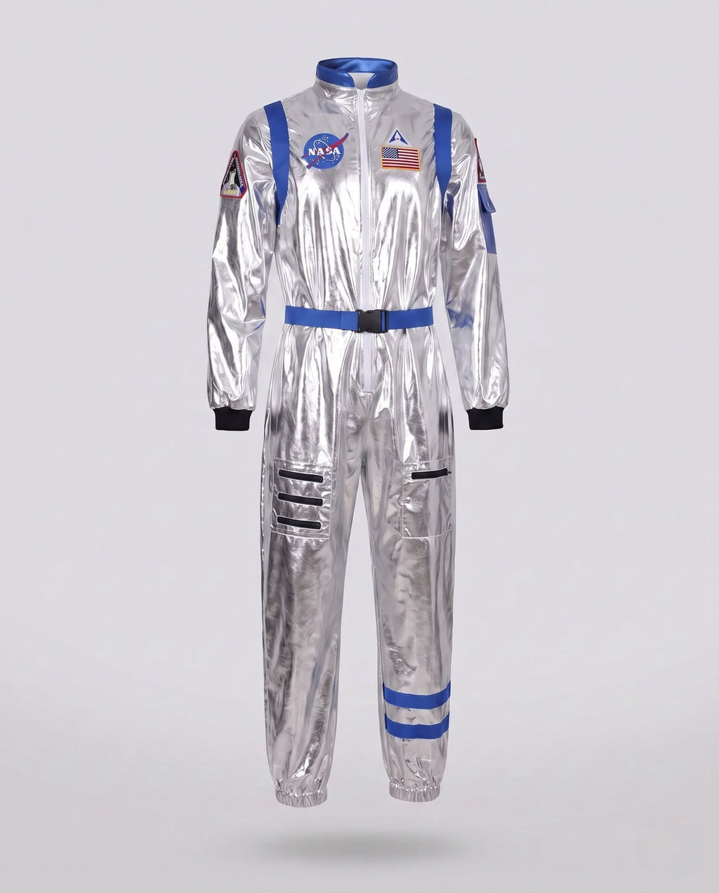Women's Belted Metallic Astronaut Costume Jumpsuit | Whitmore_5
