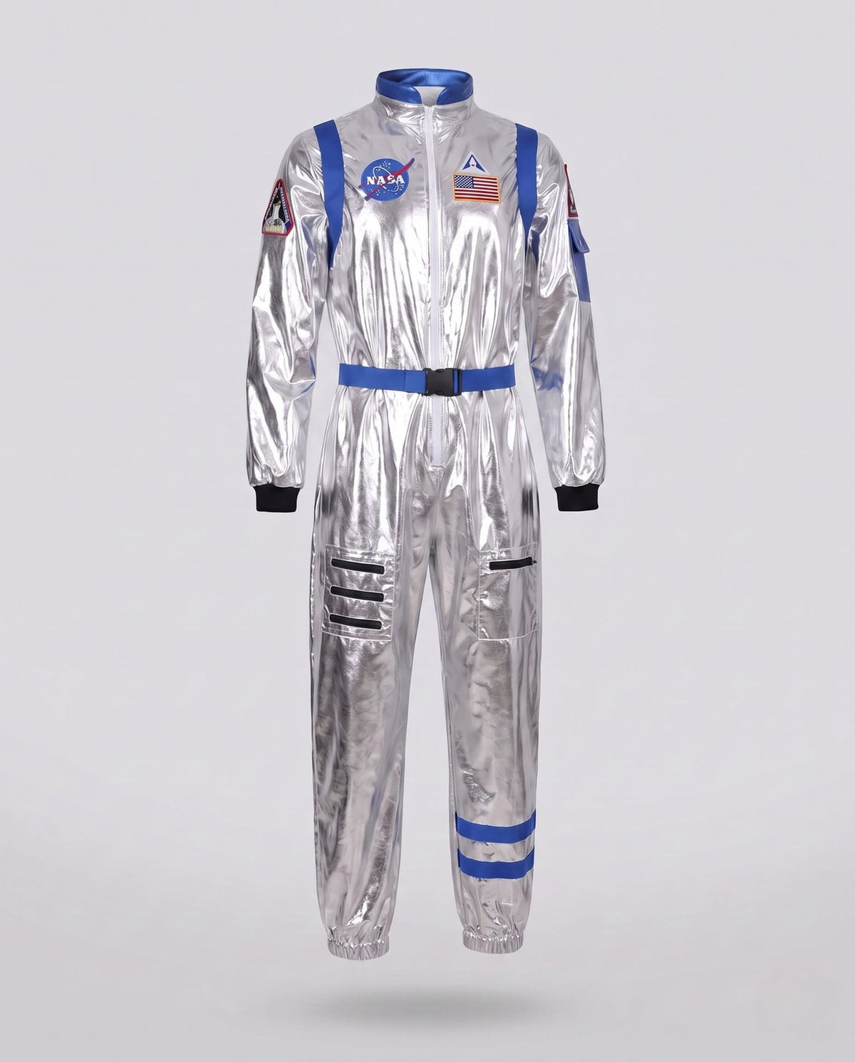 Women's Belted Metallic Astronaut Costume Jumpsuit | Whitmore_5