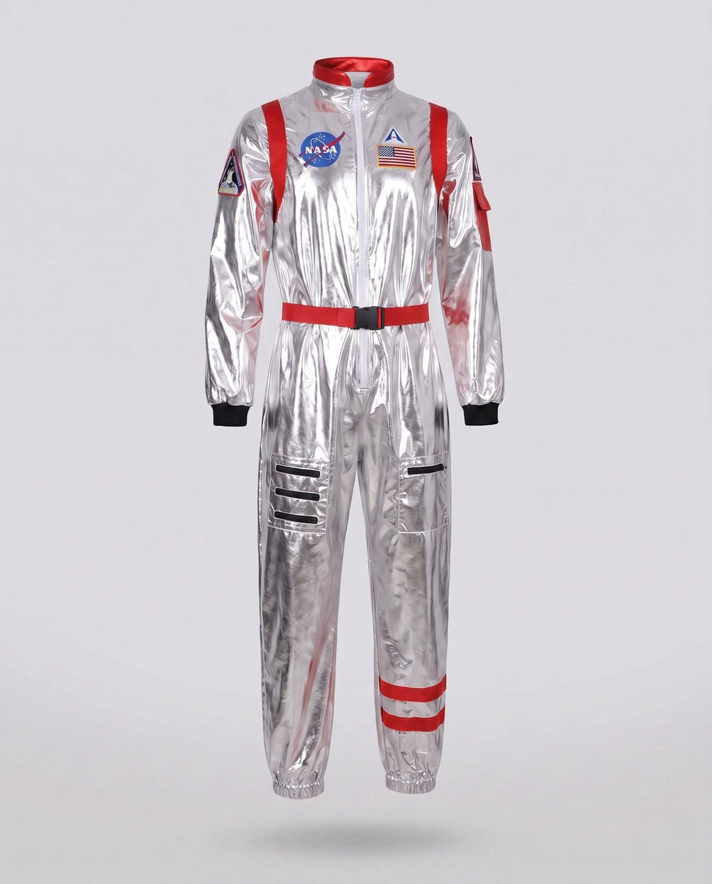 Women's Belted Metallic Astronaut Costume Jumpsuit | Whitmore_6