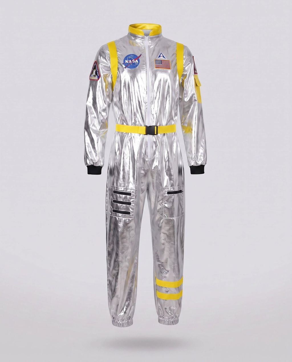 Women's Belted Metallic Astronaut Costume Jumpsuit | Whitmore_7