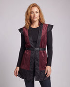 Women's Brocade Longline Belted Vest | Foxholme_2