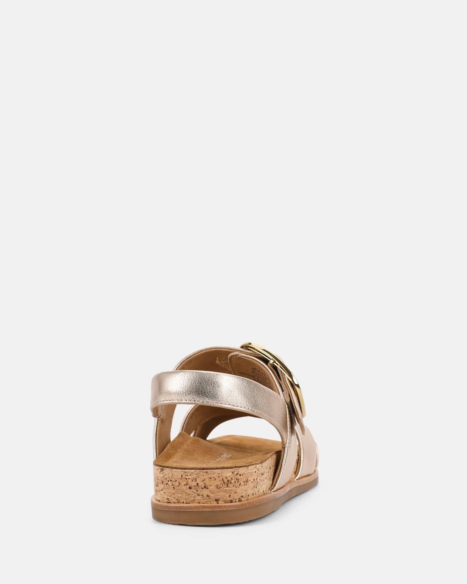 Women's Metallic Crossover Strap Sandals | Petronella_4