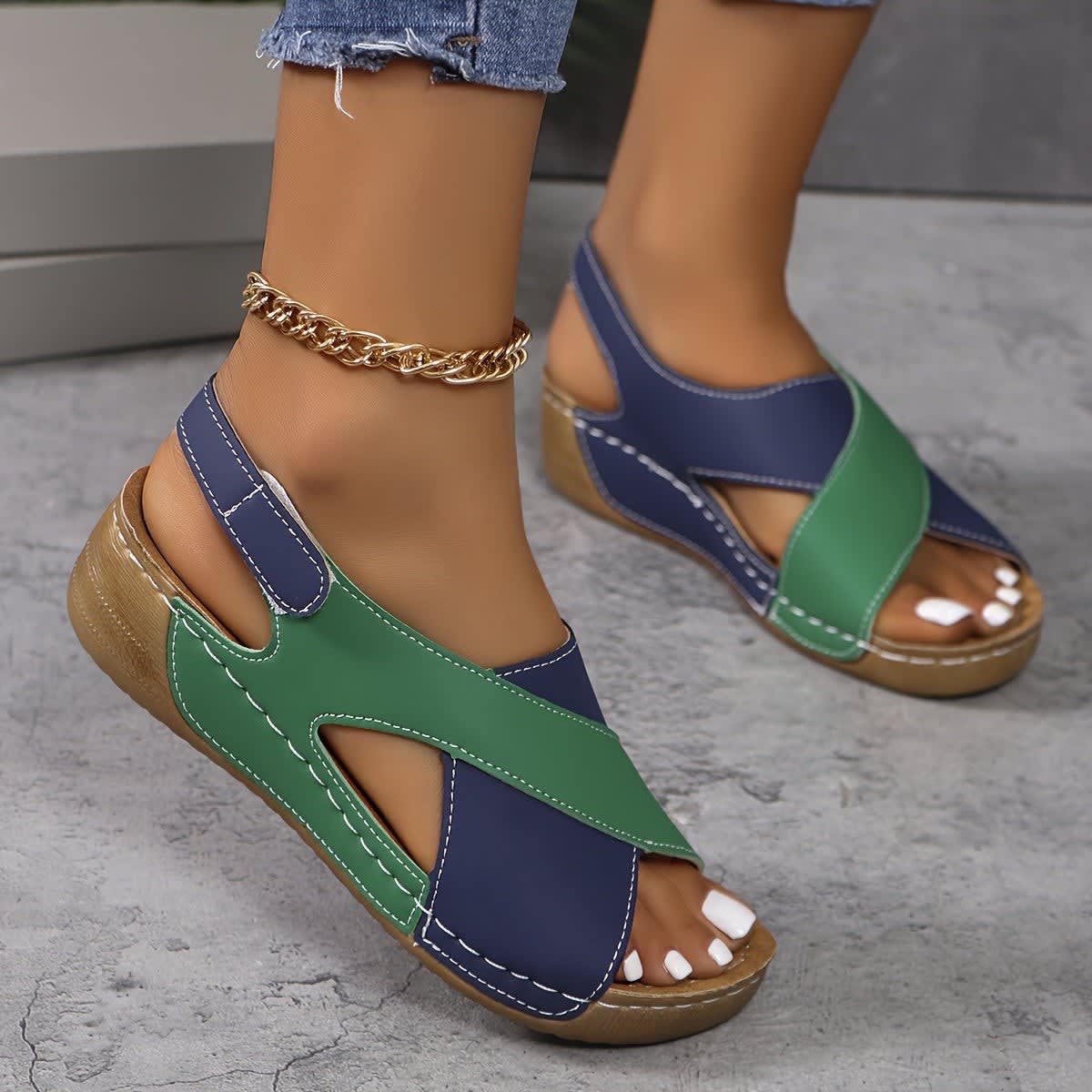 Women's Orthopedic Cushioned Wedge Sandals | Ione_5