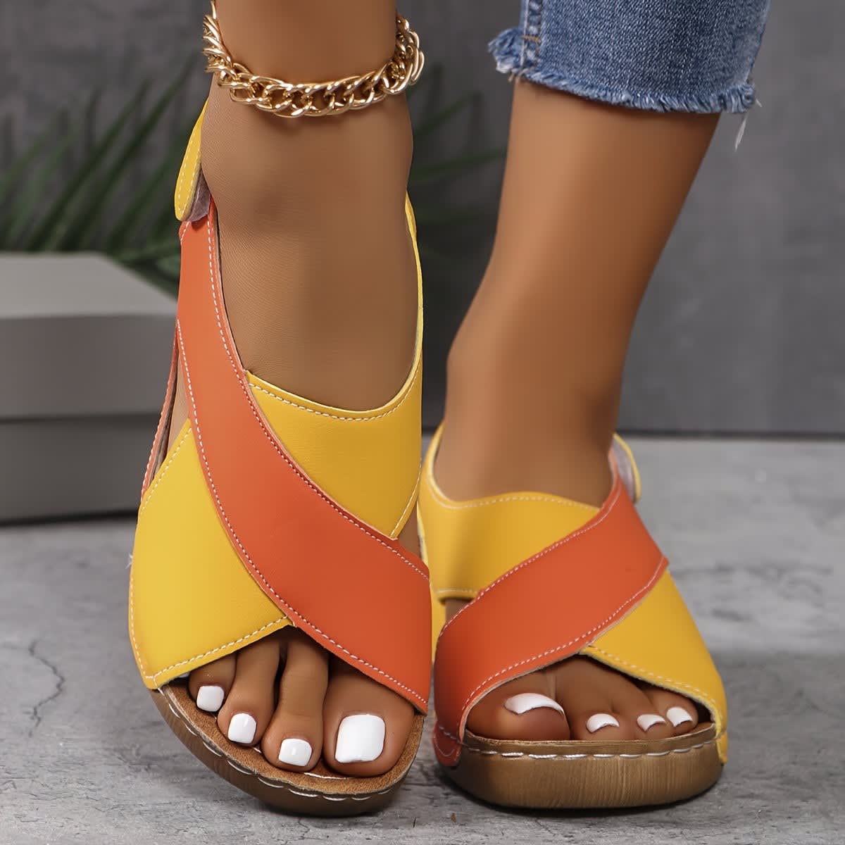 Women's Orthopedic Cushioned Wedge Sandals | Ione_8