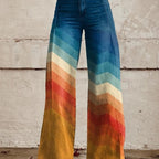 Women's Retro Chevron Wide Leg Pants | Fenella_1