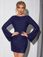 Women's Backless Sparkle Mini Dress | Arabella_10