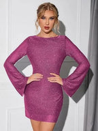 Women's Backless Sparkle Mini Dress | Arabella_11
