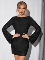 Women's Backless Sparkle Mini Dress | Arabella_9