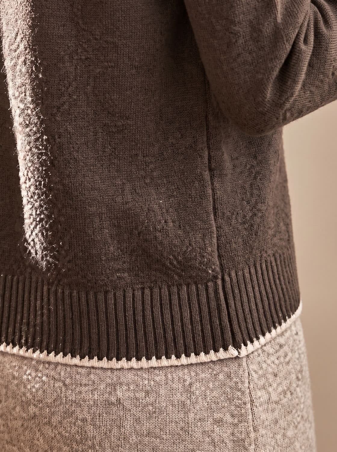 Women's Diamond Knit Mock Neck Sweater | Carminow_5