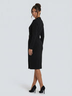 Women's Belted Wrap Midi Dress | Katherine_2