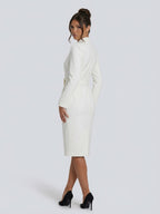 Women's Belted Wrap Midi Dress | Katherine_7