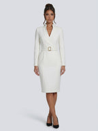 Women's Belted Wrap Midi Dress | Katherine_8