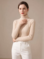 Women's Stretch Ribbed Turtleneck Top | Haverleigh_17