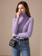 Women's Stretch Ribbed Turtleneck Top | Haverleigh_19